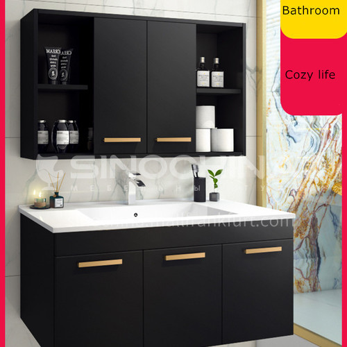 Classic Black Modern Style Solid Wood, Solid Wood Bathroom Vanity Cabinets